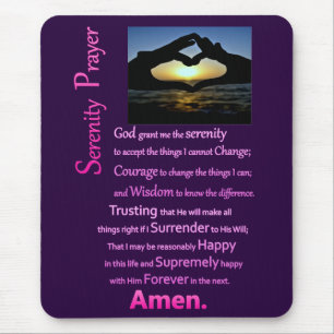 The Serenity Prayer Silhouette Hands Mouse Pad