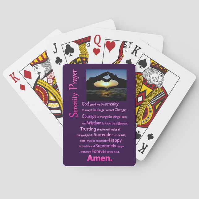 The Serenity Prayer Silhouette Hands Playing Cards (Back)