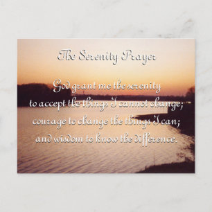 The Serenity Prayer sunset postcard