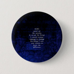 The Serenity Prayer With Blue Background 6 Cm Round Badge