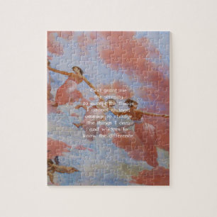 The Serenity Prayer With Flying Angels Painting Jigsaw Puzzle