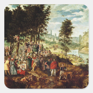 The Sermon of St. John the Baptist, c.1550 Square Sticker