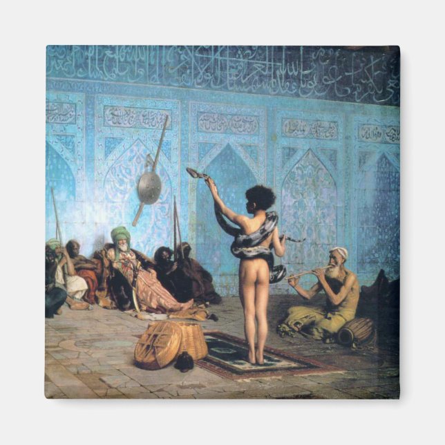 "The Serpent Charmer", by Jean Leon Gerome Magnet (Front)
