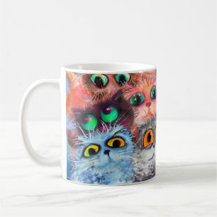 The set of cats' portraitsabstract background,acry coffee mug