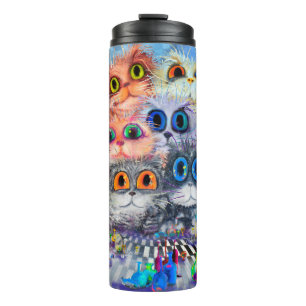 The set of cats' portraitsabstract background,acry thermal tumbler