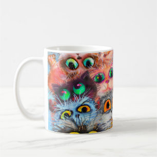 The set of cats portraitsart,portrait,animal,abstr coffee mug