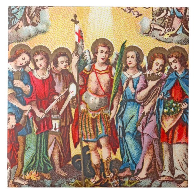 The Seven Archangels (CP 001; Chromolithograph) Ceramic Tile (Front)