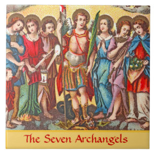The Seven Archangels (CP 001; Chromolithograph) Ceramic Tile