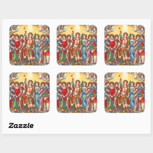 The Seven Archangels (CP 001; Chromolithograph) Square Sticker