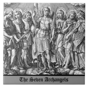 The Seven Archangels (M 034; Engraving) Ceramic Tile