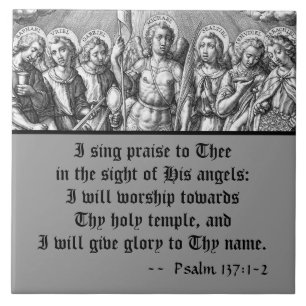 The Seven Archangels (M 034; Engraving) Ceramic Tile