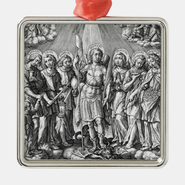 The Seven Archangels (M 034; Engraving) Metal Ornament (Front)