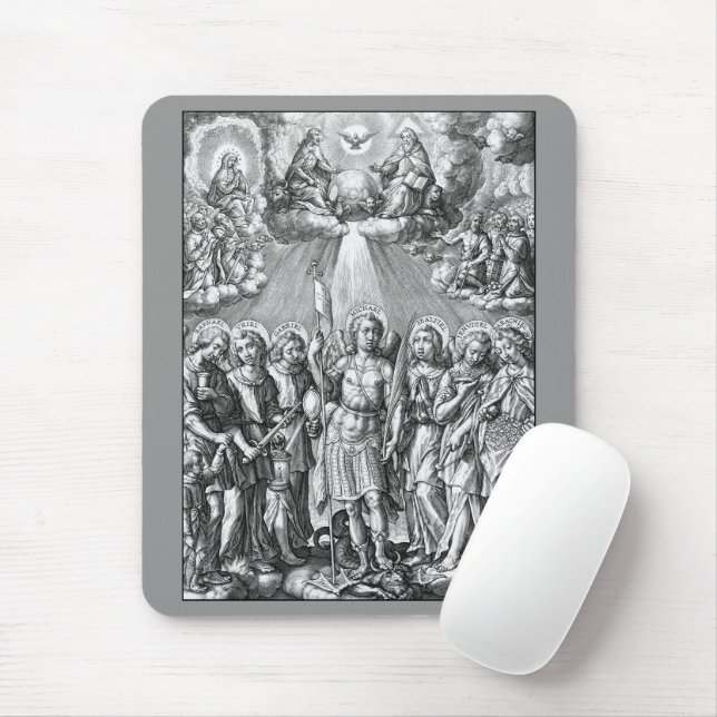 The Seven Archangels (M 034; Engraving) Mouse Pad (With Mouse)