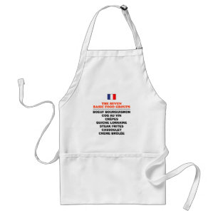 The Seven Basic Food Groups Funny French Apron