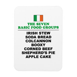 The Seven Basic Food Groups Funny Irish Magnet