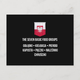 The Seven Basic Food Groups Funny Polish Design Postcard
