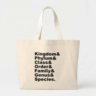 The Seven Categories of Biological Taxonomy Large Tote Bag