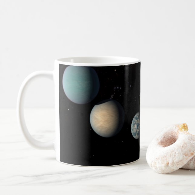 The Seven Earth-Size Planets Of Trappist-1 Coffee Mug (With Donut)