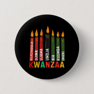 The Seven Principles Of Kwanzaa Kinara Happy Kwanz 6 Cm Round Badge