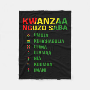 The Seven Principles Of Kwanzaa - Nguzo Saba Fleece Blanket