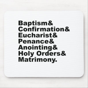 The Seven Sacraments of Christianity & Catholicism Mouse Pad