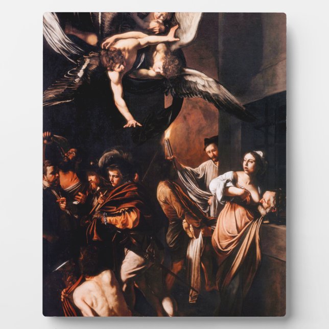 The Seven Works Of Mercy By Caravaggio Plaque (Front)