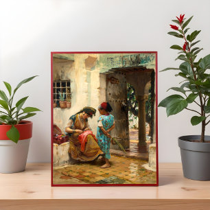 The Sewing Lesson by Frederick Bridgman Poster