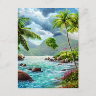 The Seychelles is a group of islands located in th Postcard