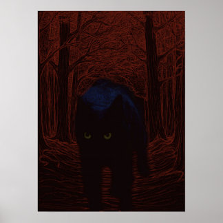 The Shadow Cat and Red Forest Poster