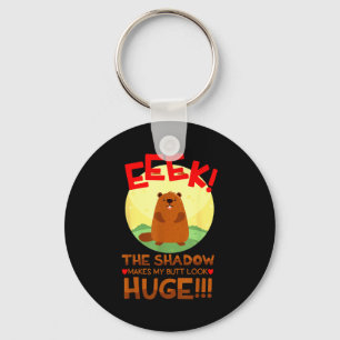 The Shadow Makes My But Look Huge Funny Groundhog  Key Ring