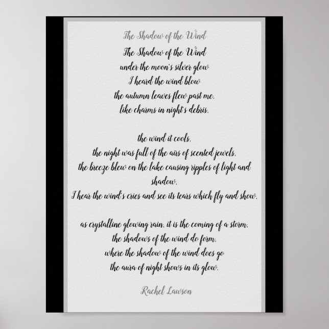The Shadow of the Wind a poem by me Poster (Front)