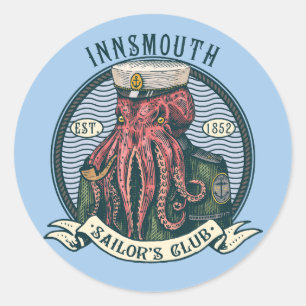 The Shadow over Innsmouth Lovecraft Cthulhu Sailor Classic Round Sticker