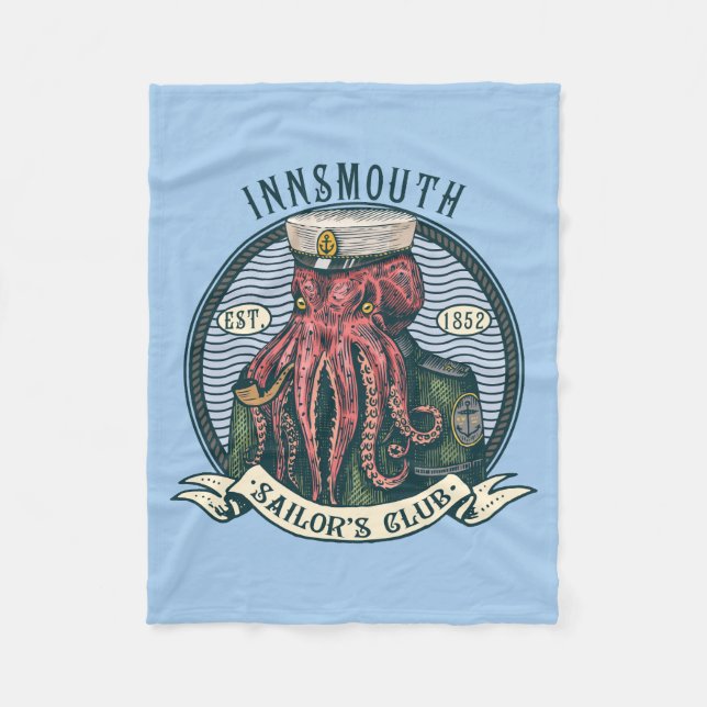 The Shadow over Innsmouth Lovecraft Cthulhu Sailor Fleece Blanket (Front)