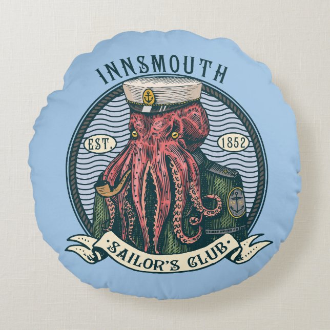The Shadow over Innsmouth Lovecraft Cthulhu Sailor Round Cushion (Front)