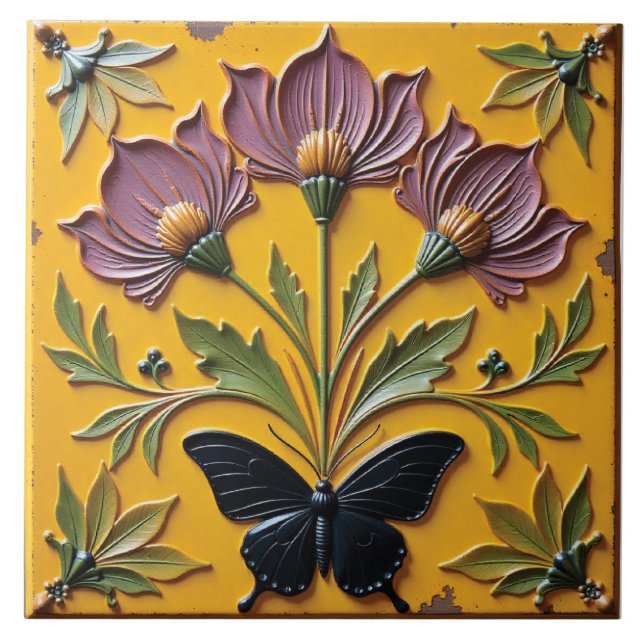 The Shadow-Winged Herald Ceramic Tile (Front)