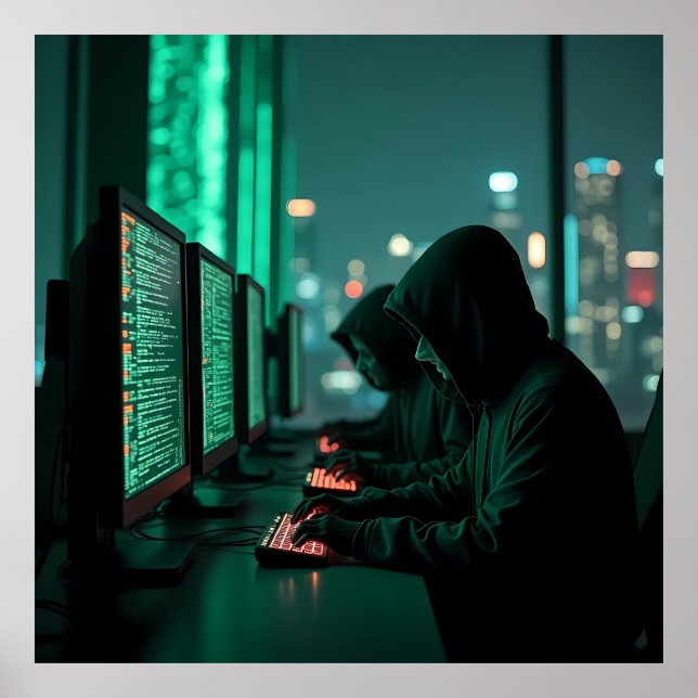 The Shadows of the Digital Underworld AI Poster (Front)