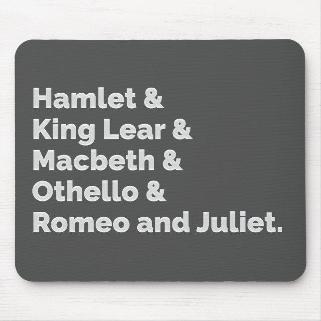 The Shakespeare Plays I Mouse Pad (Front)