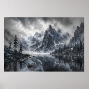The Shape Of Silence – Black and White Landscape Poster