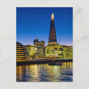 The Shard at dusk, London UK Postcard