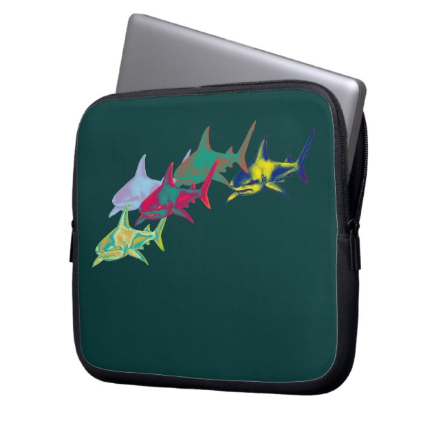 The sharks laptop sleeve (Front Left)