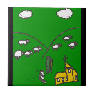 The Sheep Herder Ceramic Tile