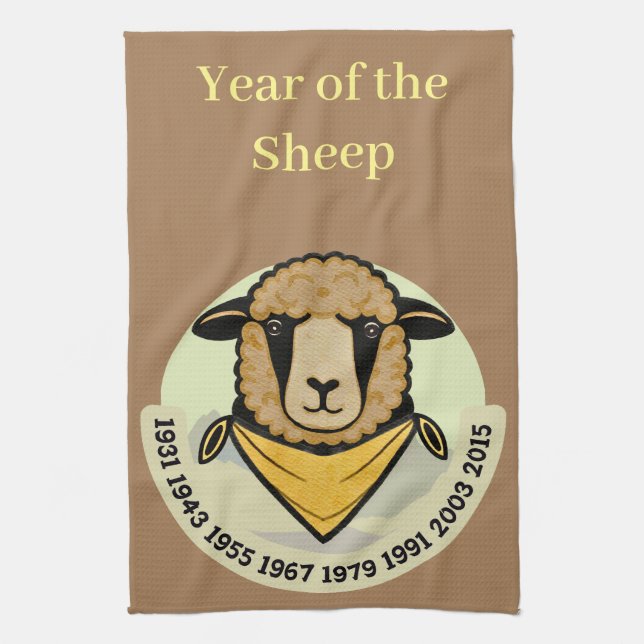 The Sheep Through Generations  Tea Towel (Vertical)