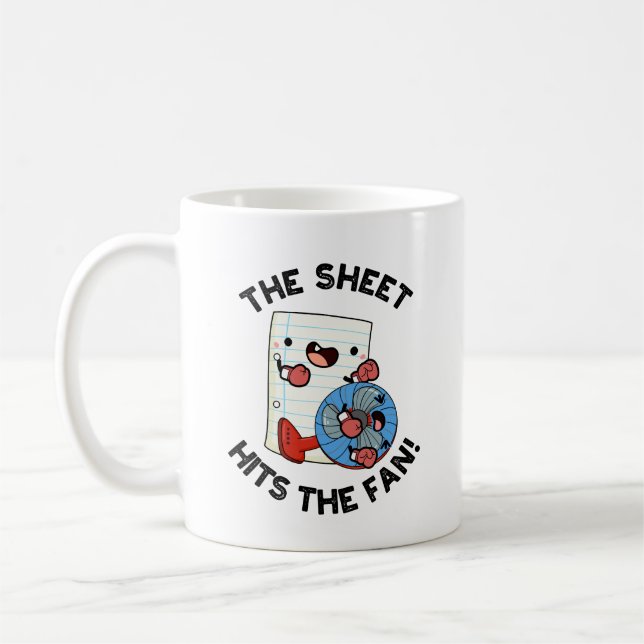 The Sheet Hits The Fan Funny Phrase Pun  Coffee Mug (Left)