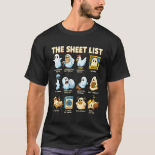 The Sheet List Fun Ghost Pun Halloween Humour Load T-Shirt