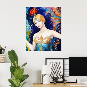 The Shell Fountain: Evening Gown by Paquin Poster