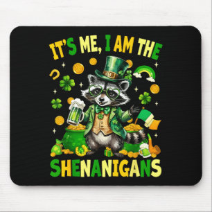 The shenanigans, funny raccoon st patrick's day mouse pad