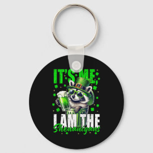The shenanigans, funny racoon st patrick's day key ring