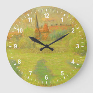 The Shepherd and the Church of Eragny Large Clock