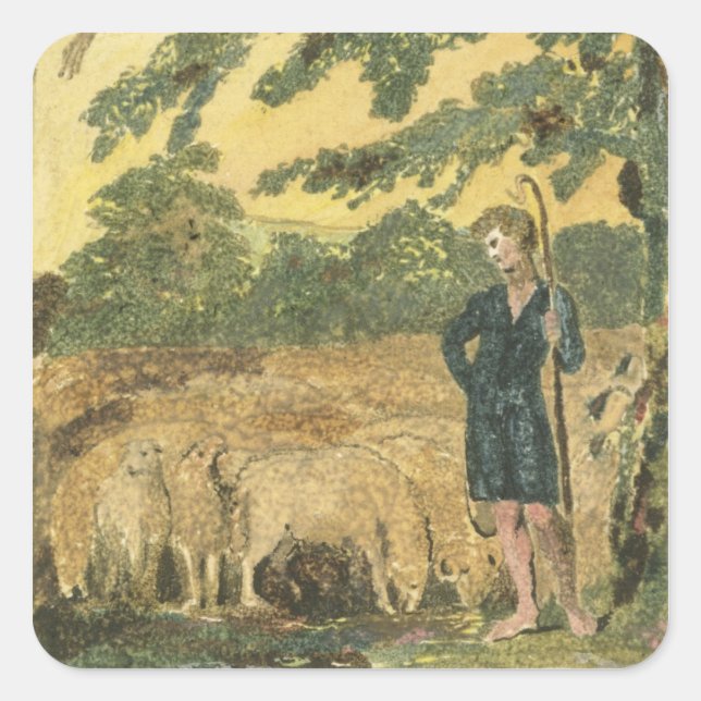The Shepherd, from 'Songs of Innocence', 1789 (col Square Sticker (Front)