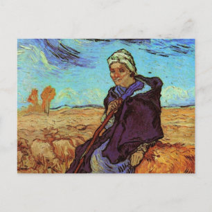 The Shepherdess (after Millet) by Vincent van Gogh Postcard